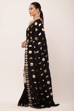 Load image into Gallery viewer, BLACK EMBROIDERED SAREE
