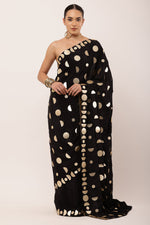 Load image into Gallery viewer, BLACK EMBROIDERED SAREE
