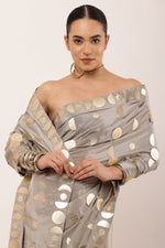 Load image into Gallery viewer, GREY EMBROIDERED SAREE
