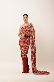 MAROON CHECK SAREE