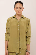 Load image into Gallery viewer, GREEN EMBROIDERED SHORTS SET
