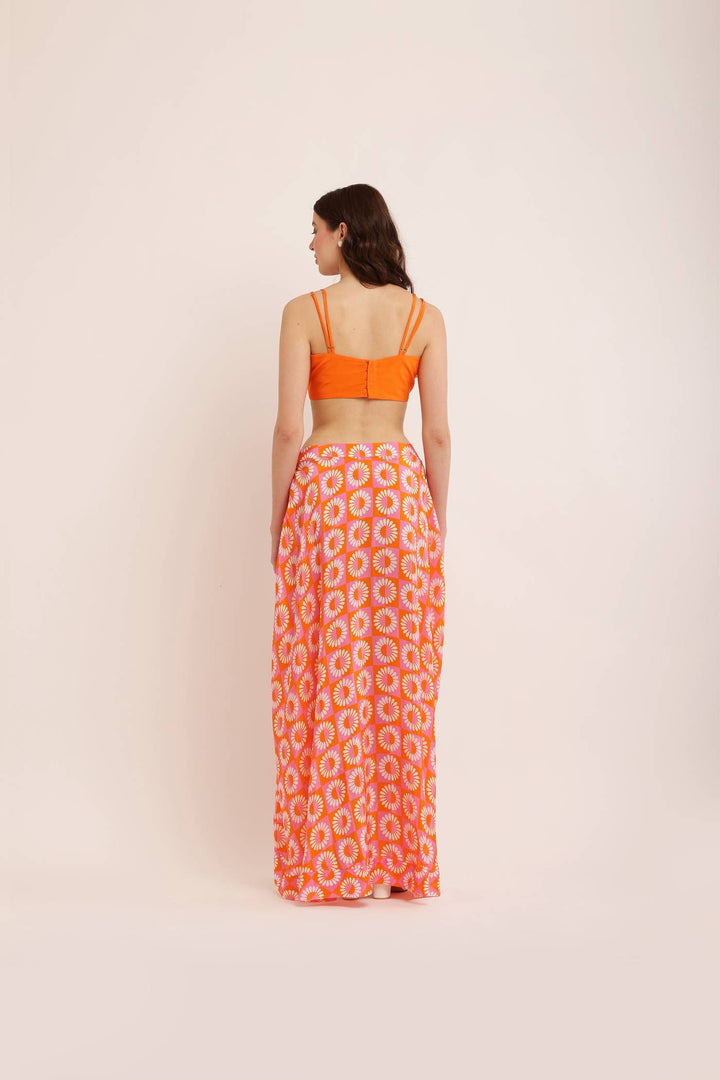 ORANGE BLISS SKIRT WITH GATHERED TOP