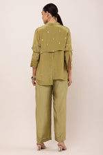 Load image into Gallery viewer, GREEN EMBROIDERED CO-ORD SET
