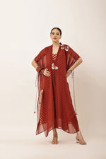 Load image into Gallery viewer, MAROON CAPE KAFTAN