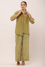 Load image into Gallery viewer, GREEN EMBROIDERED CO-ORD SET
