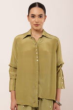 Load image into Gallery viewer, GREEN EMBROIDERED CO-ORD SET
