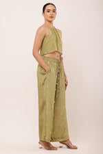 Load image into Gallery viewer, GREEN EMBROIDERED TOP SET
