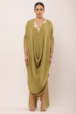 Load image into Gallery viewer, GREEN DRAPED KAFTAN
