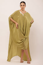 Load image into Gallery viewer, GREEN DRAPED KAFTAN
