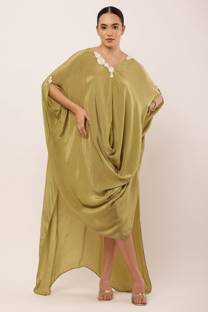 GREEN DRAPED KAFTAN
