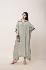 Load image into Gallery viewer, Sage Green Fringe Kaftan