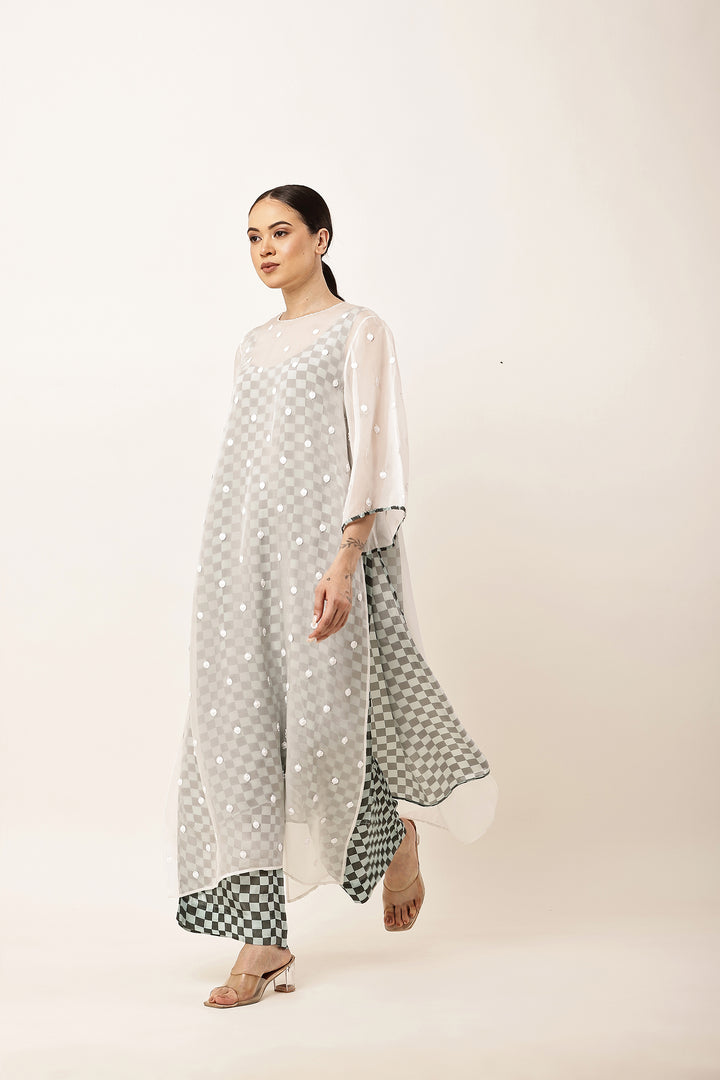 GREEN CHECK KURTA SET