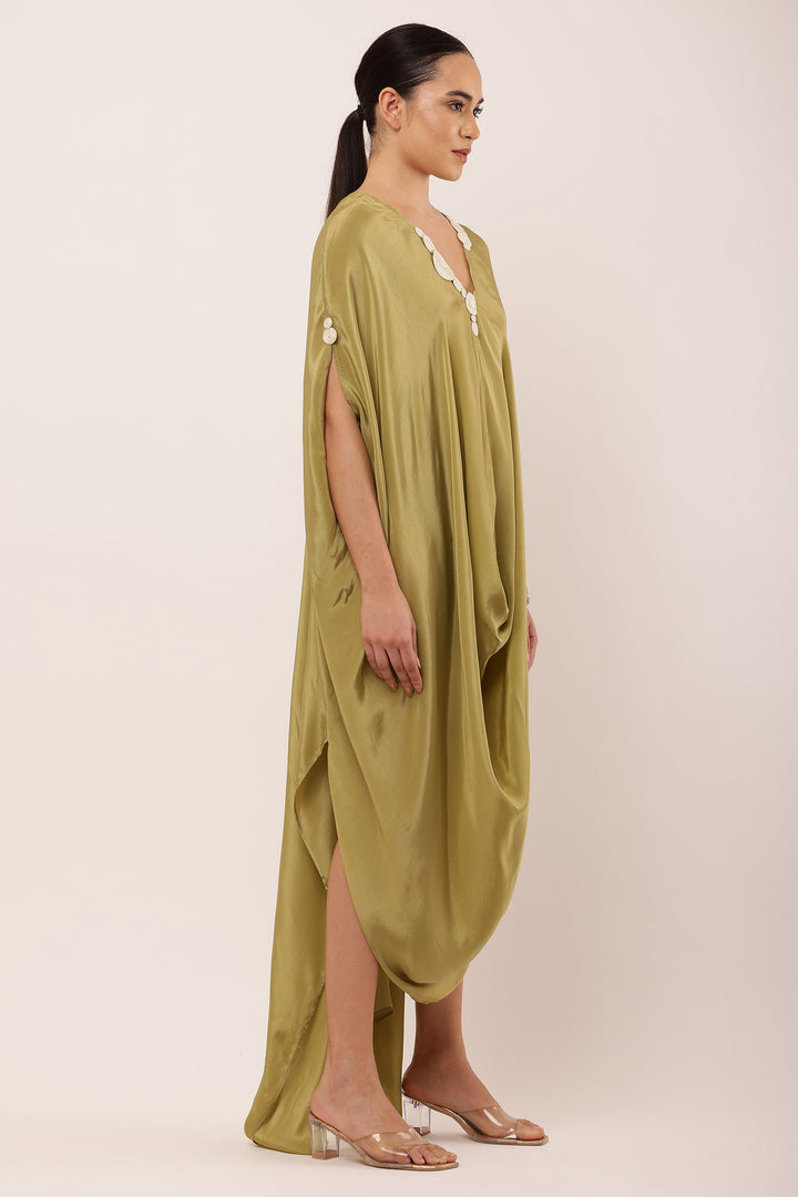 GREEN DRAPED KAFTAN
