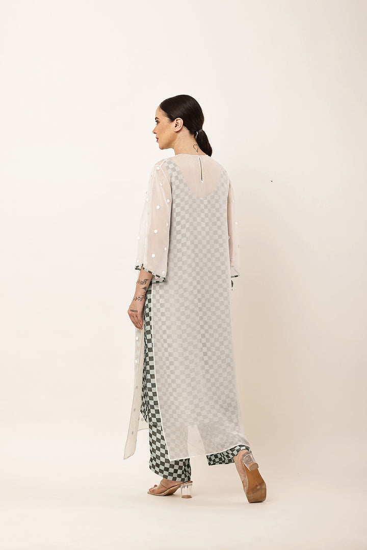 GREEN CHECK KURTA SET