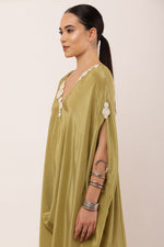 Load image into Gallery viewer, GREEN DRAPED KAFTAN
