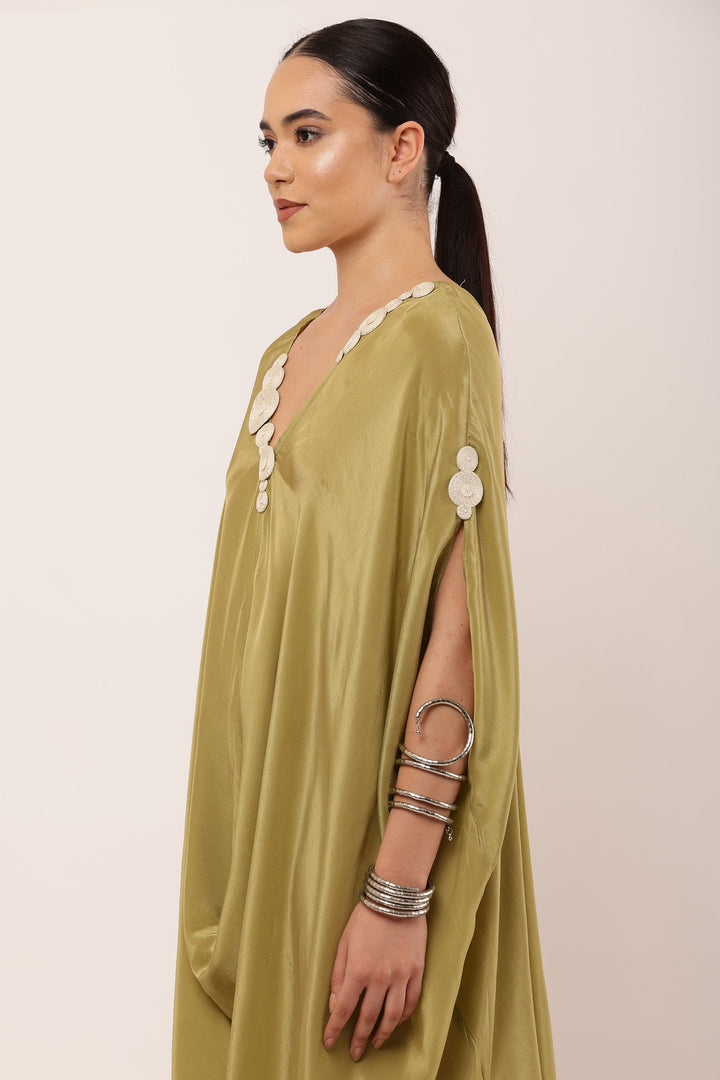 GREEN DRAPED KAFTAN