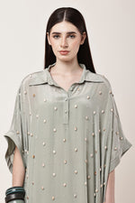 Load image into Gallery viewer, Sage Green Fringe Kaftan