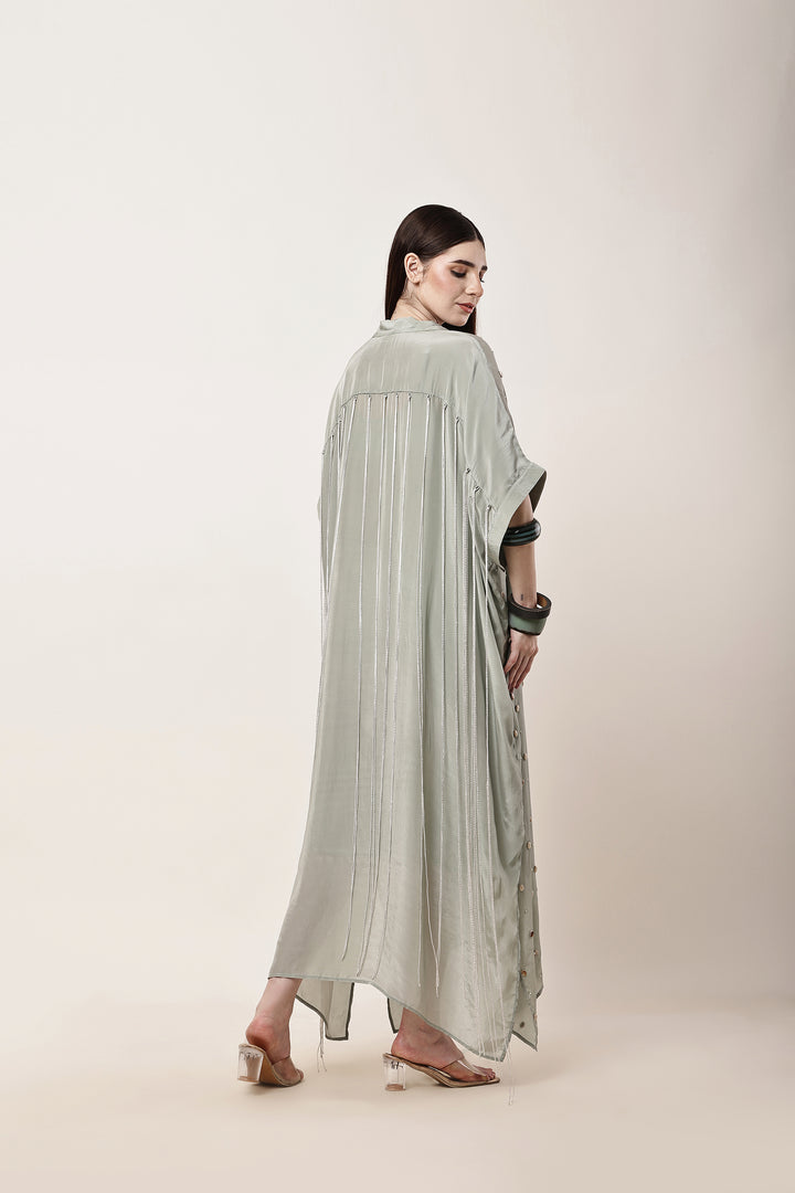 Sage Green Fringe Kaftan