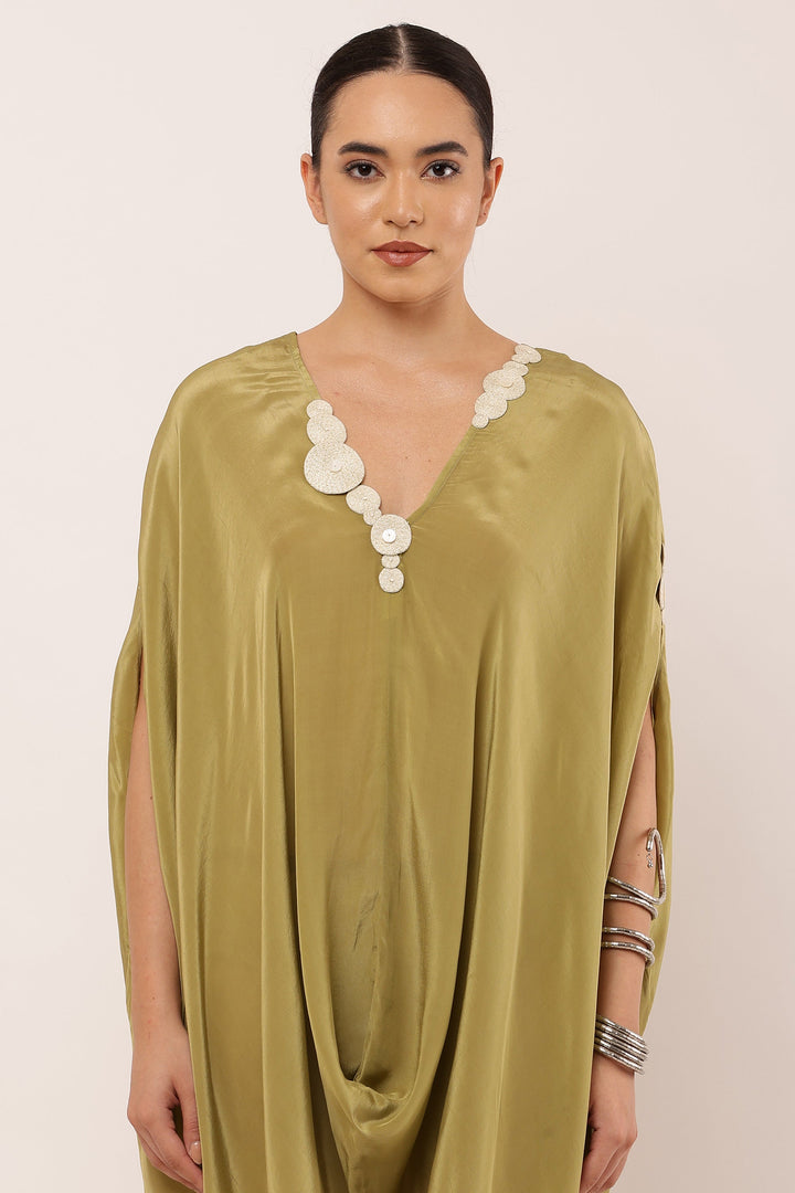 GREEN DRAPED KAFTAN