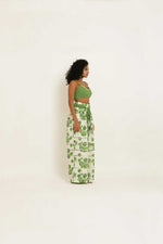 Load image into Gallery viewer, GREEN ROSE HIGH WAIST PANTS
