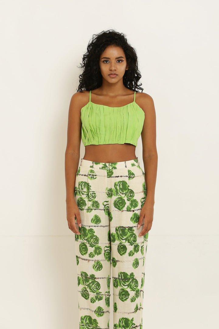 Green Gathered Bralette