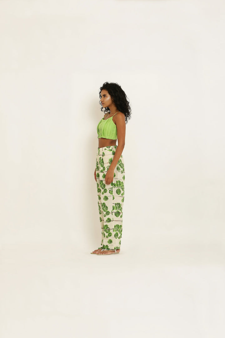Green Gathered Bralette