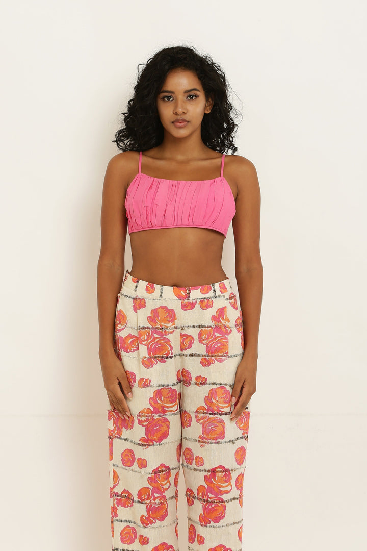 Pink Gathered Bralette