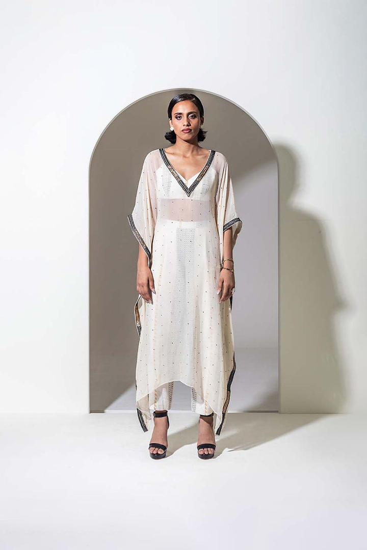 IVORY ORGANZA KAFTAN