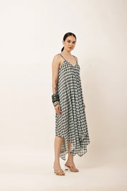 GREEN CHECK HANDKERCHIEF DRESS