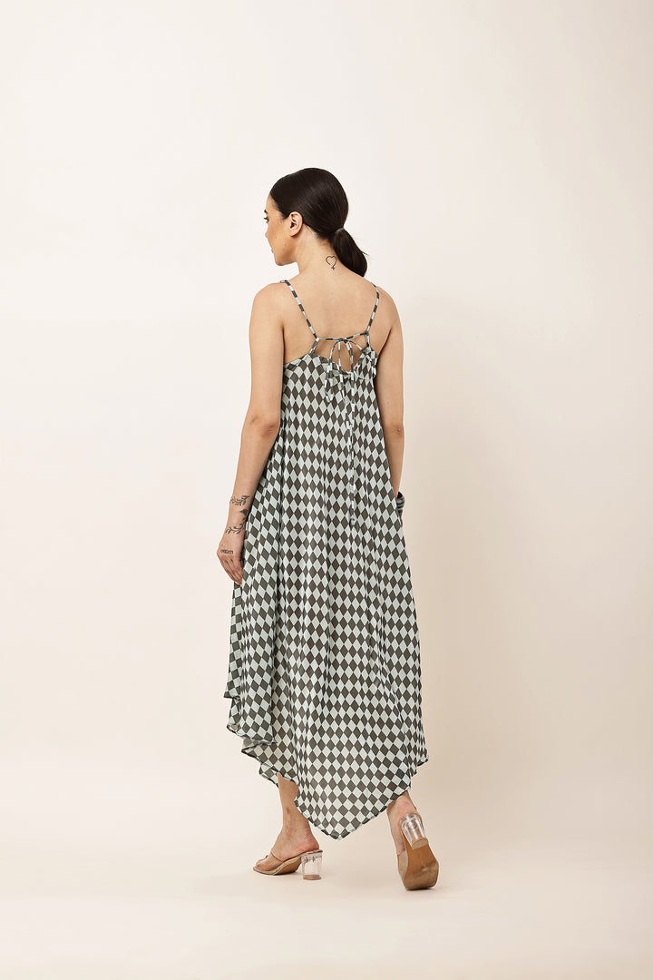 GREEN CHECK HANDKERCHIEF DRESS