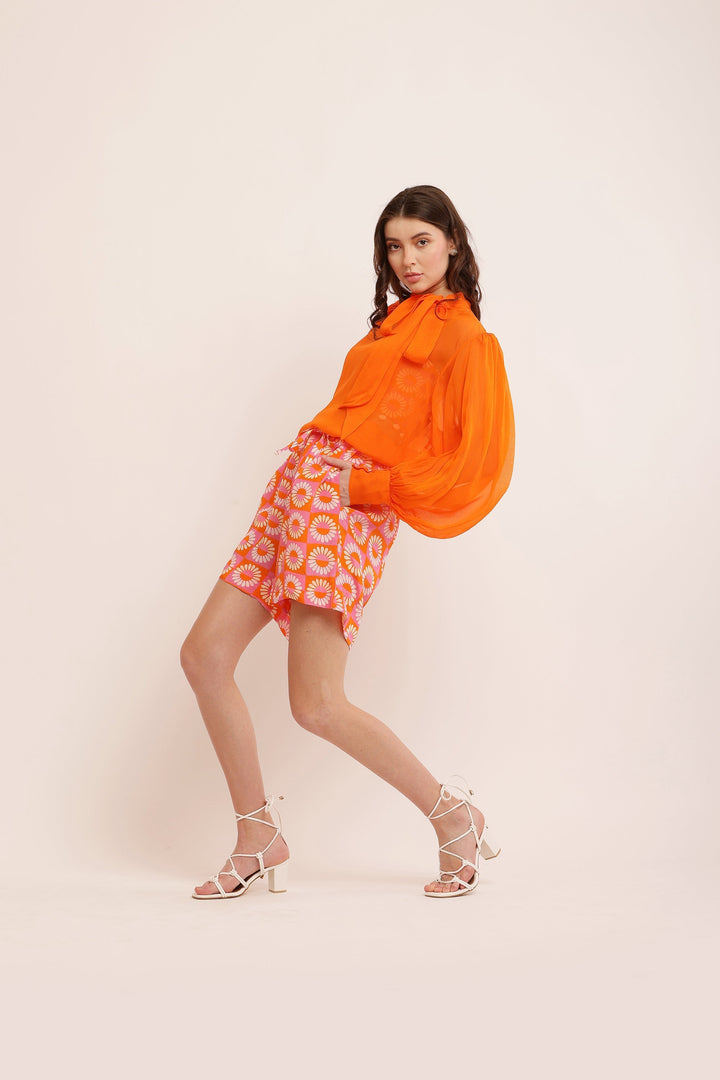 ORANGE ORGANZA TOP