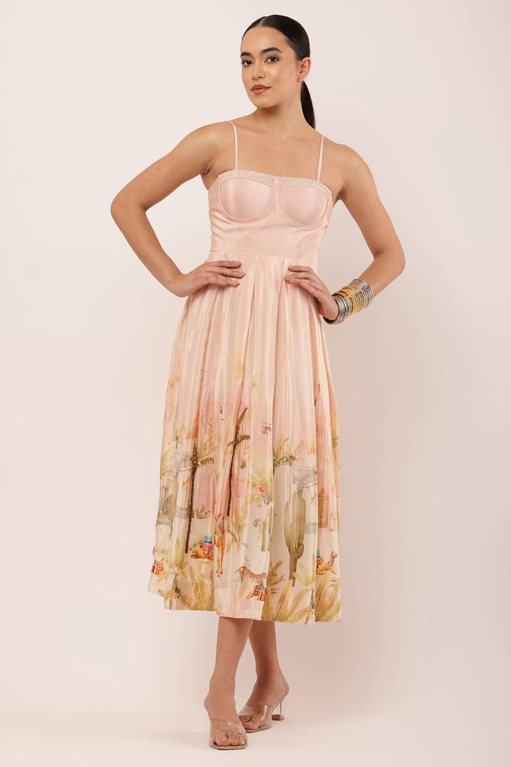 PRINTED PADDED DRESS