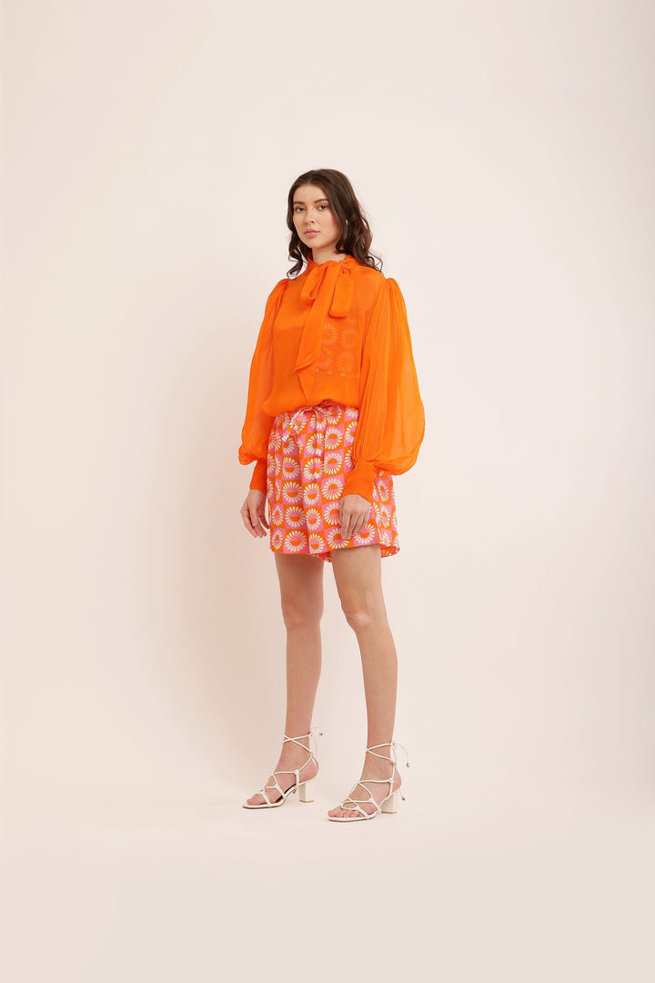 ORANGE ORGANZA TOP