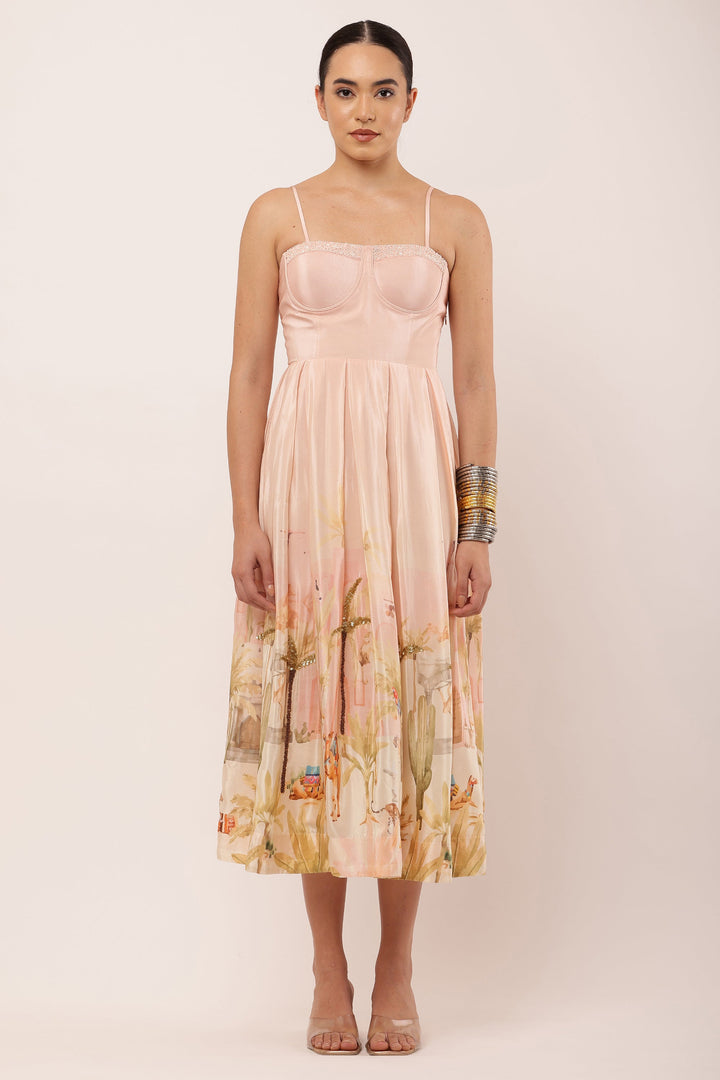 PRINTED PADDED DRESS