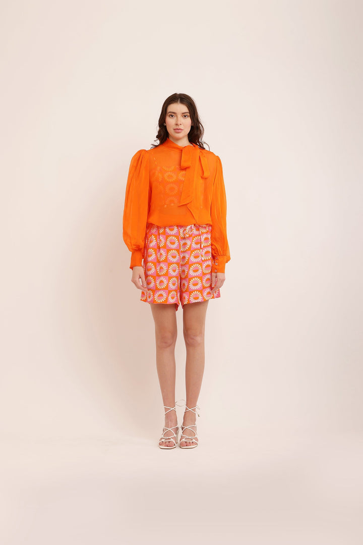 ORANGE ORGANZA TOP