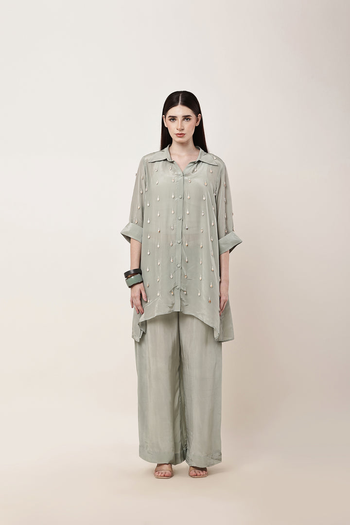 Sage Green Embroidered Co-ord Set