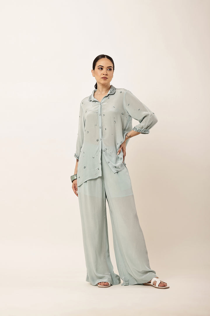 POWDER BLUE EMBROIDERED CO-ORD SET