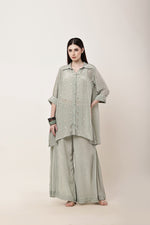 Load image into Gallery viewer, Sage Green Embroidered Co-ord Set