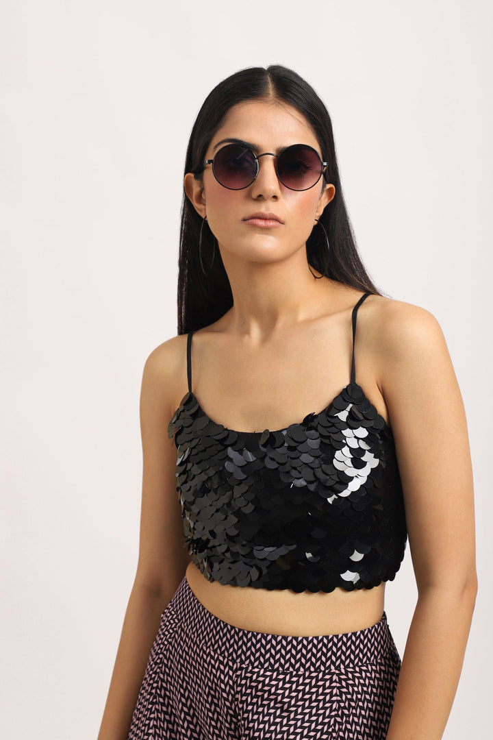 BLACK SEQUINS BUSTIER
