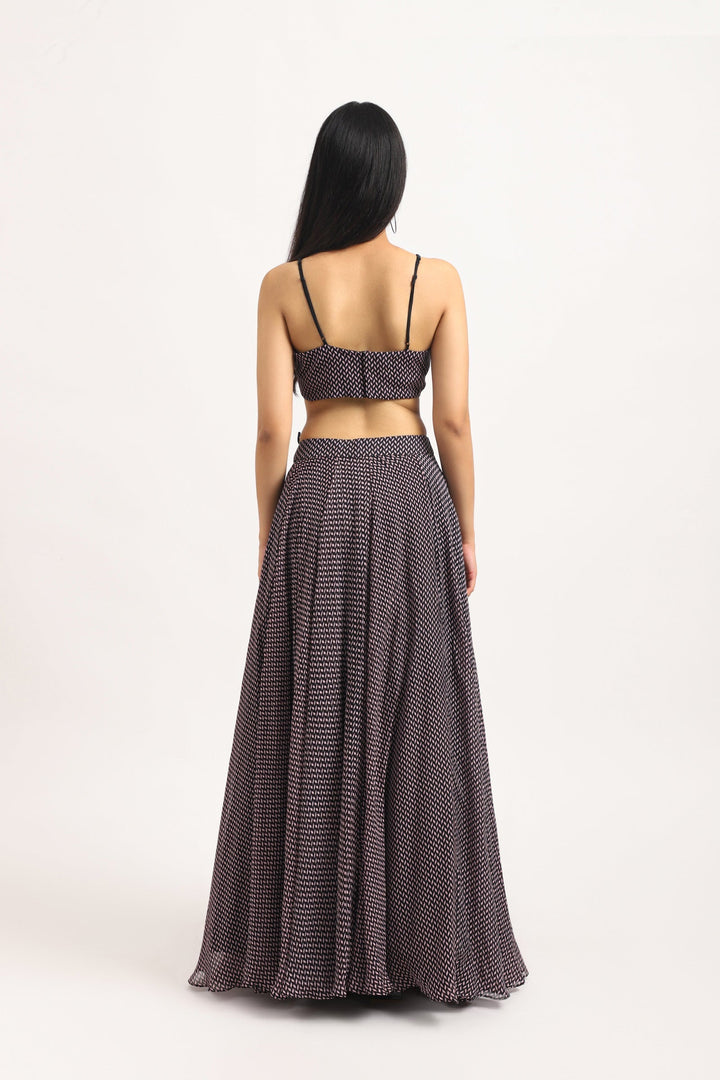CHEVRON ORGANZA LONG SKIRT