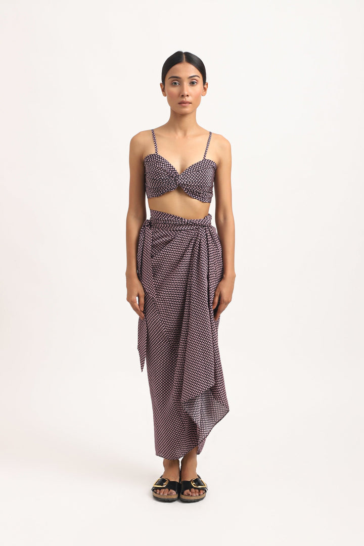 CHEVRON WRAPOVER SKIRT SET