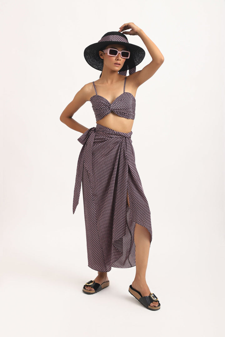CHEVRON WRAPOVER SKIRT SET