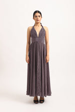 Load image into Gallery viewer, CHEVRON HALTER DRESS
