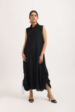 Load image into Gallery viewer, BLACK A-LINE DRESS
