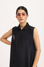 Load image into Gallery viewer, BLACK A-LINE DRESS
