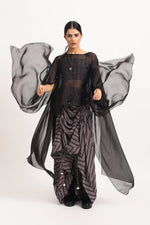 Load image into Gallery viewer, BLACK ORGANZA CAPE
