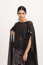 Load image into Gallery viewer, BLACK ORGANZA CAPE
