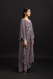 STRIPED EMROIDERED KAFTAN