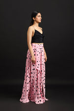 Load image into Gallery viewer, POLKA LONG SKIRT WITH BLACK BUSTIER
