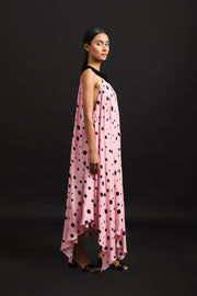 POLKA BOAT NECK DRESS